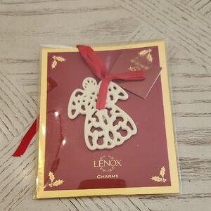 Lenox Charms Pierced Angel Christmas Ornament with Red Ribbon